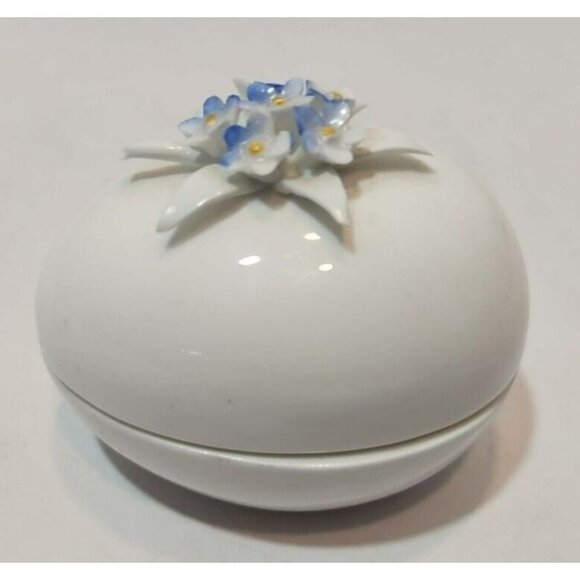 Vtg Golden Crown E&R England Fine Bone China Handpainted Egg Shaped Trinket Box - Picture 1 of 13